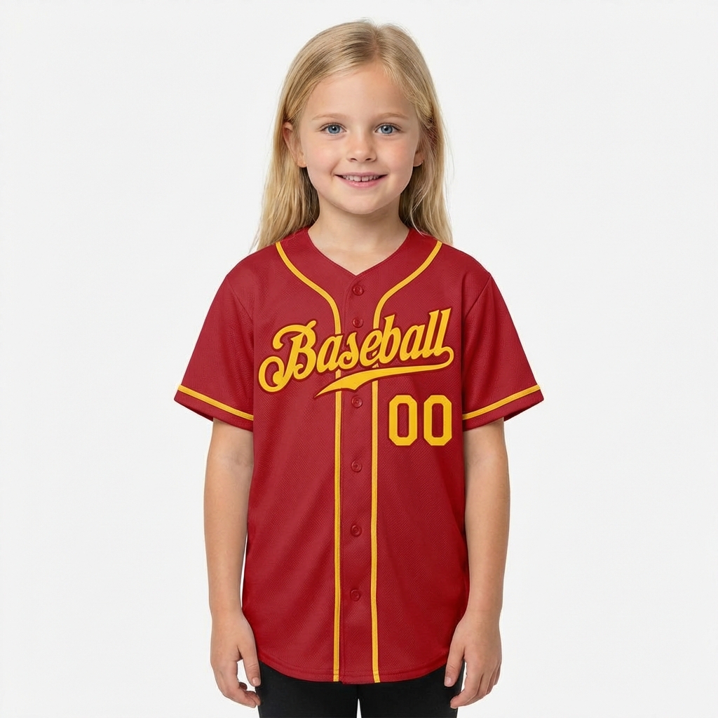 Custom Red & Yellow Baseball Jersey