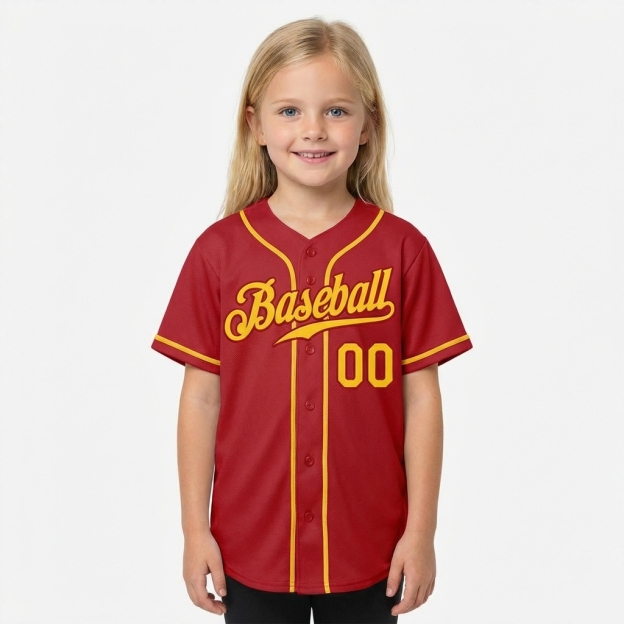 Custom Red & Yellow Baseball Jersey