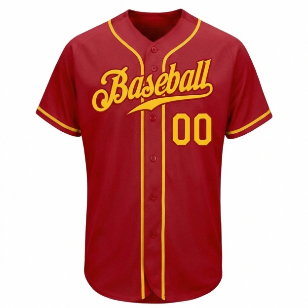 Custom Red & Yellow Baseball Jersey