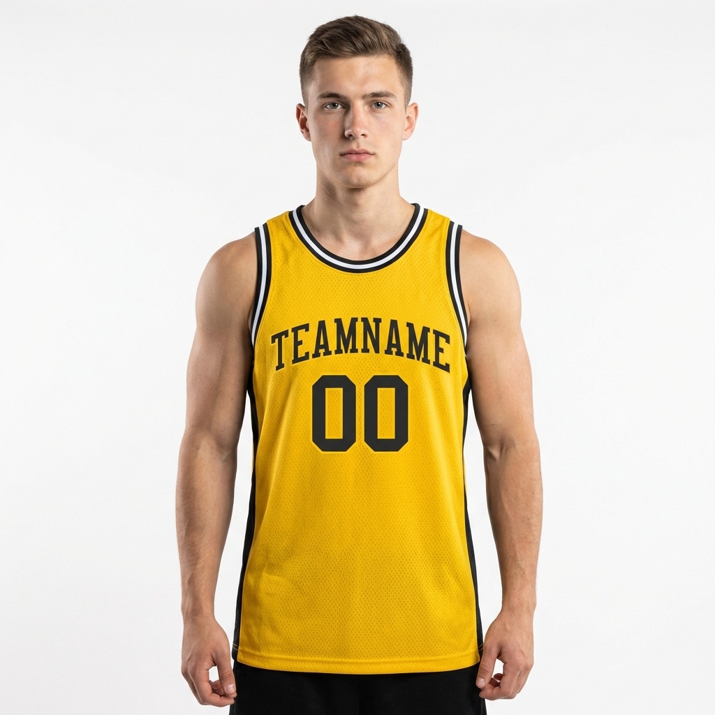 Custom Yellow & Black/White Basketball City Edition Jersey