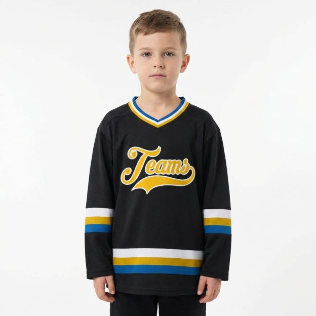 Custom Black & Yellow/White Hockey Jersey