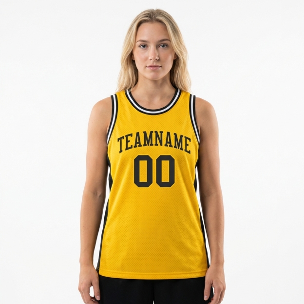 Custom Yellow & Black/White Basketball City Edition Jersey