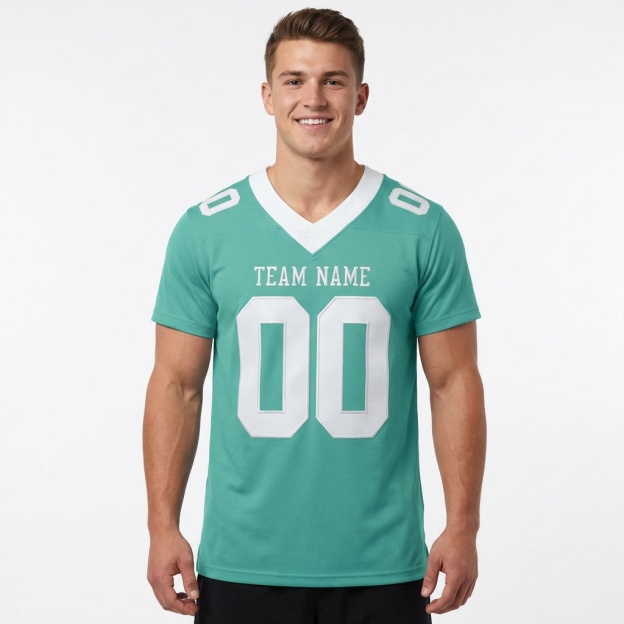 Custom Aqua & White Football Jersey