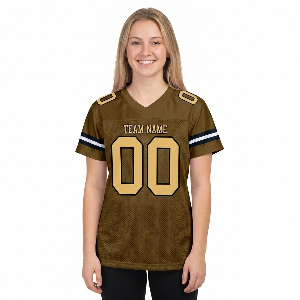 Custom Brown & Yellow/Black Football Jersey