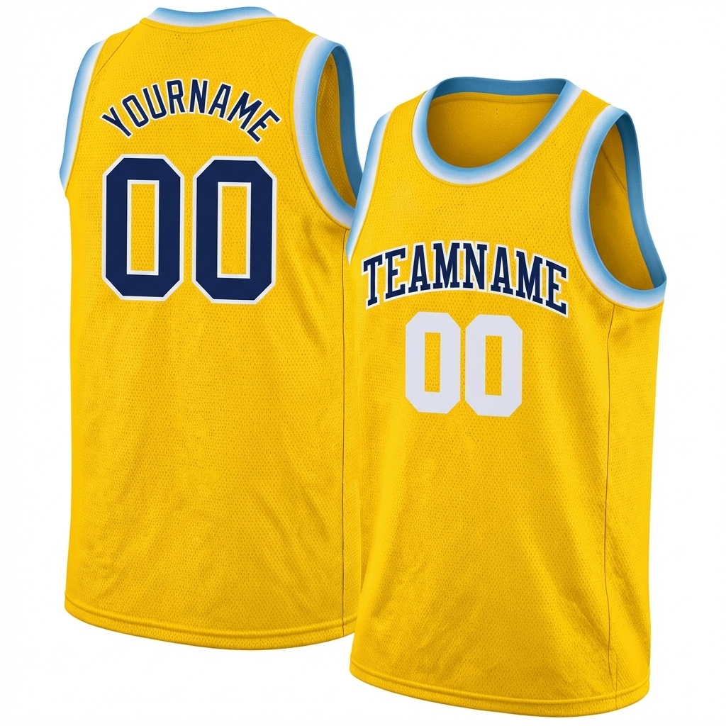 Custom Yellow & White/Royal Basketball City Edition Jersey