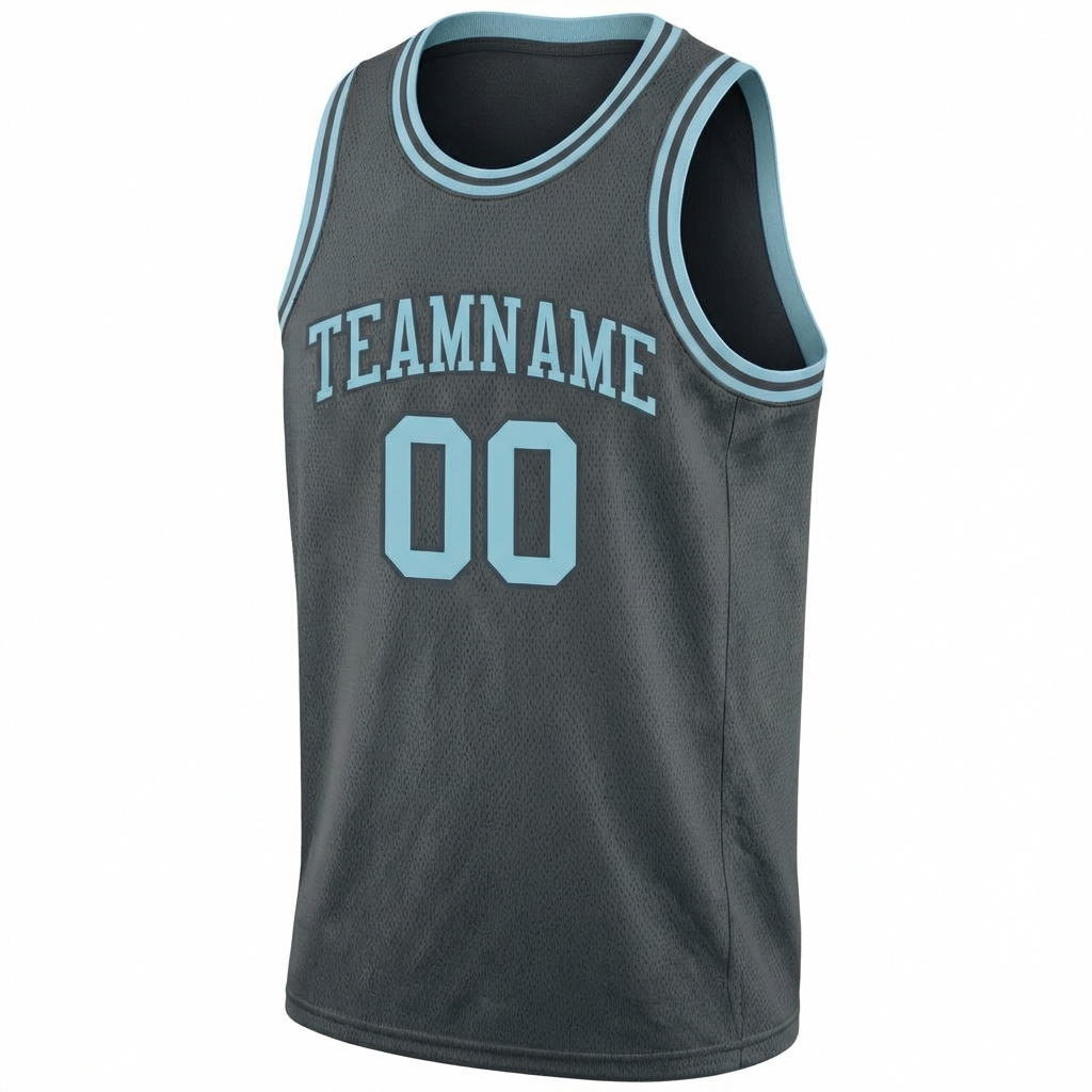 Custom Dark Grey & Blue Basketball City Edition Jersey