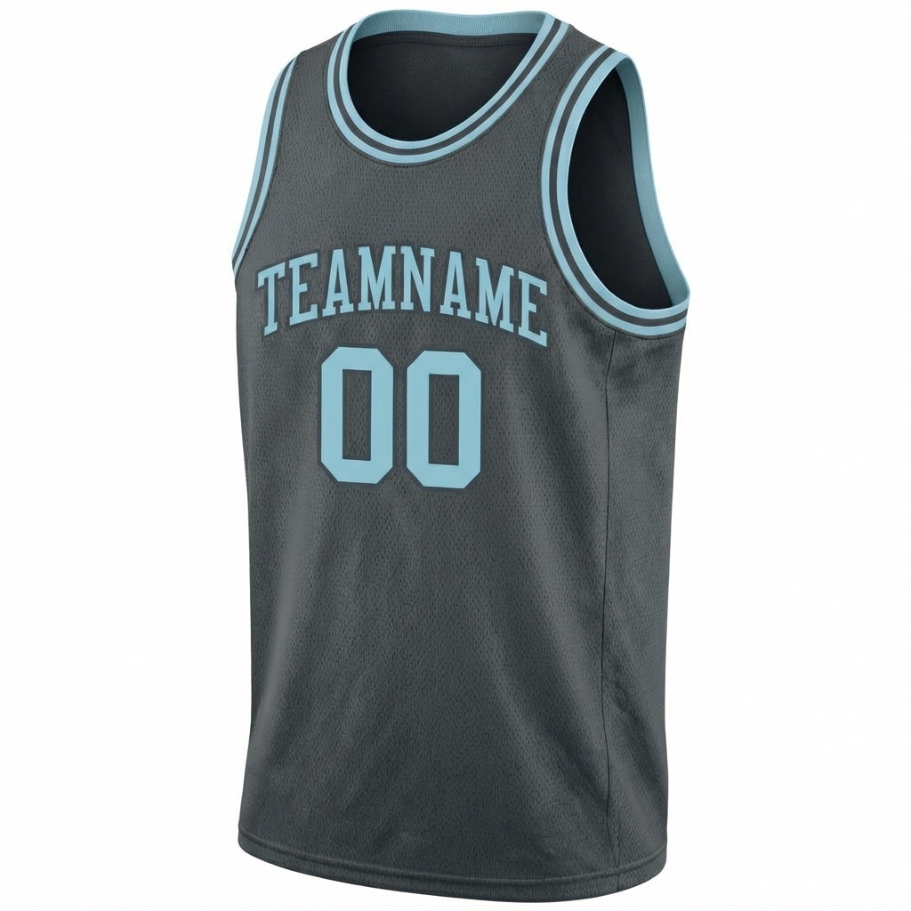 Custom Dark Grey & Blue Basketball City Edition Jersey