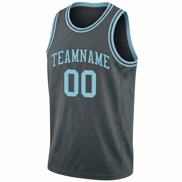 Custom Dark Grey & Blue Basketball City Edition Jersey