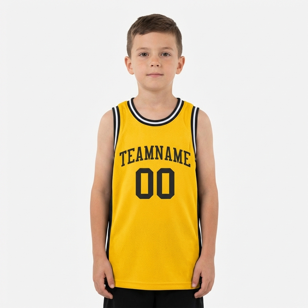 Custom Yellow & Black/White Basketball City Edition Jersey