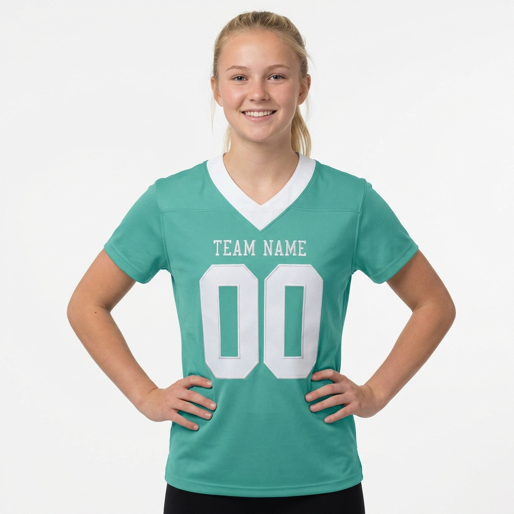 Custom Aqua & White Football Jersey