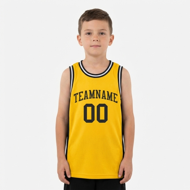 Custom Yellow & Black/White Basketball City Edition Jersey