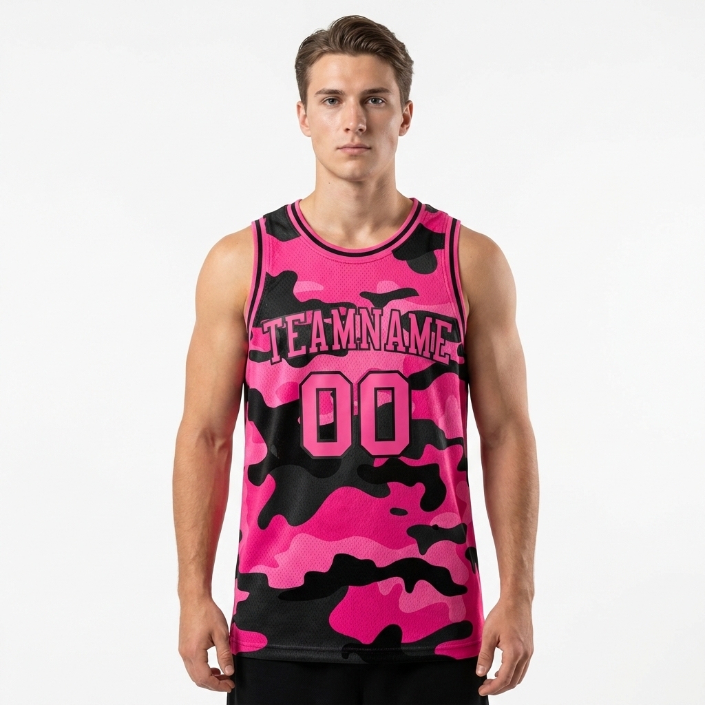Custom Camo Pink & Black Salute To Service Basketball City Edition Jersey