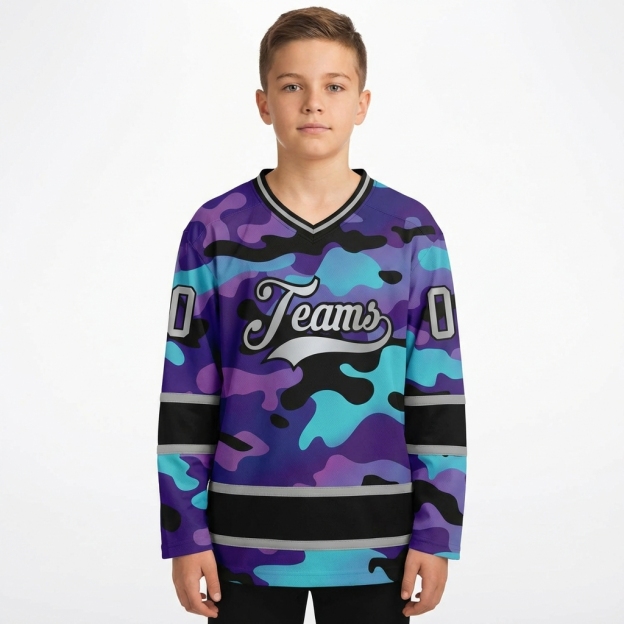 Custom Camo Sliver & Black Salute To Service Hockey Jersey