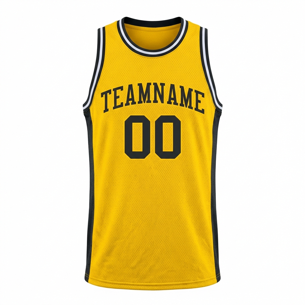 Custom Yellow & Black/White Basketball City Edition Jersey
