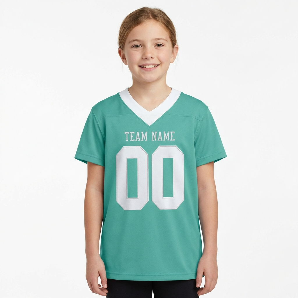 Custom Aqua & White Football Jersey