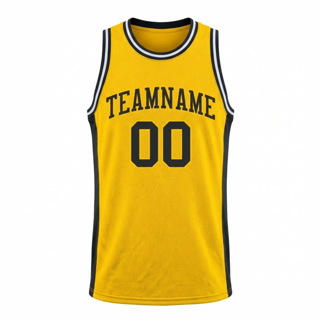 Custom Yellow & Black/White Basketball City Edition Jersey