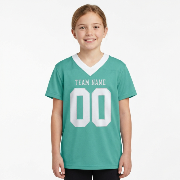 Custom Aqua & White Football Jersey