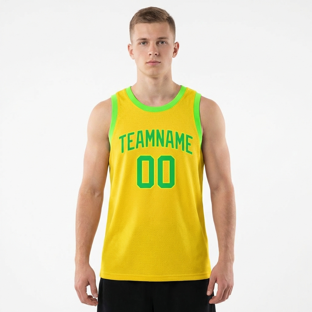 Custom Yellow & Green Basketball City Edition Jersey
