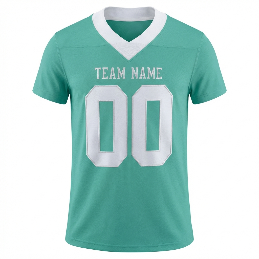 Custom Aqua & White Football Jersey