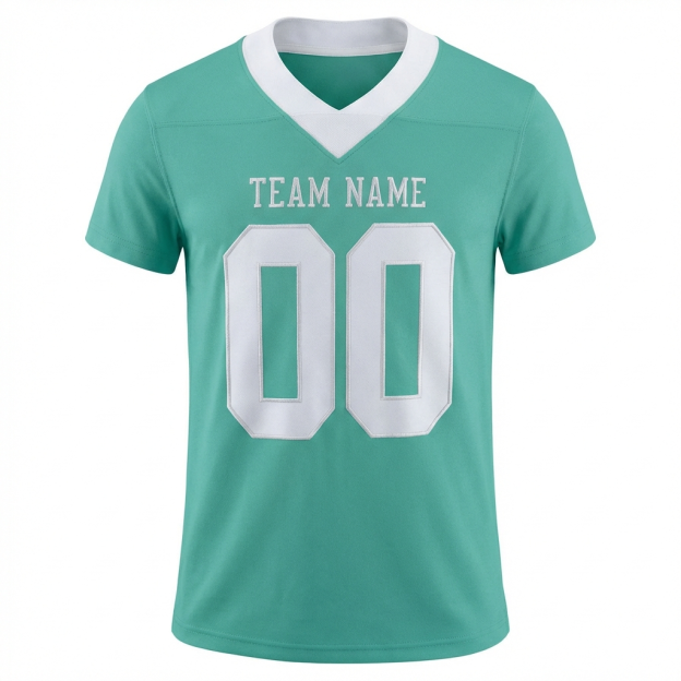Custom Aqua & White Football Jersey