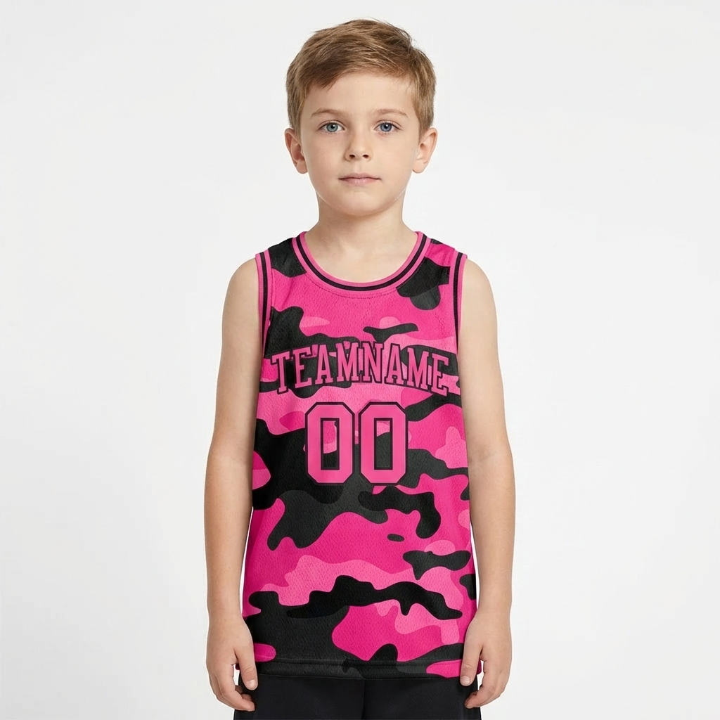Custom Camo Pink & Black Salute To Service Basketball City Edition Jersey