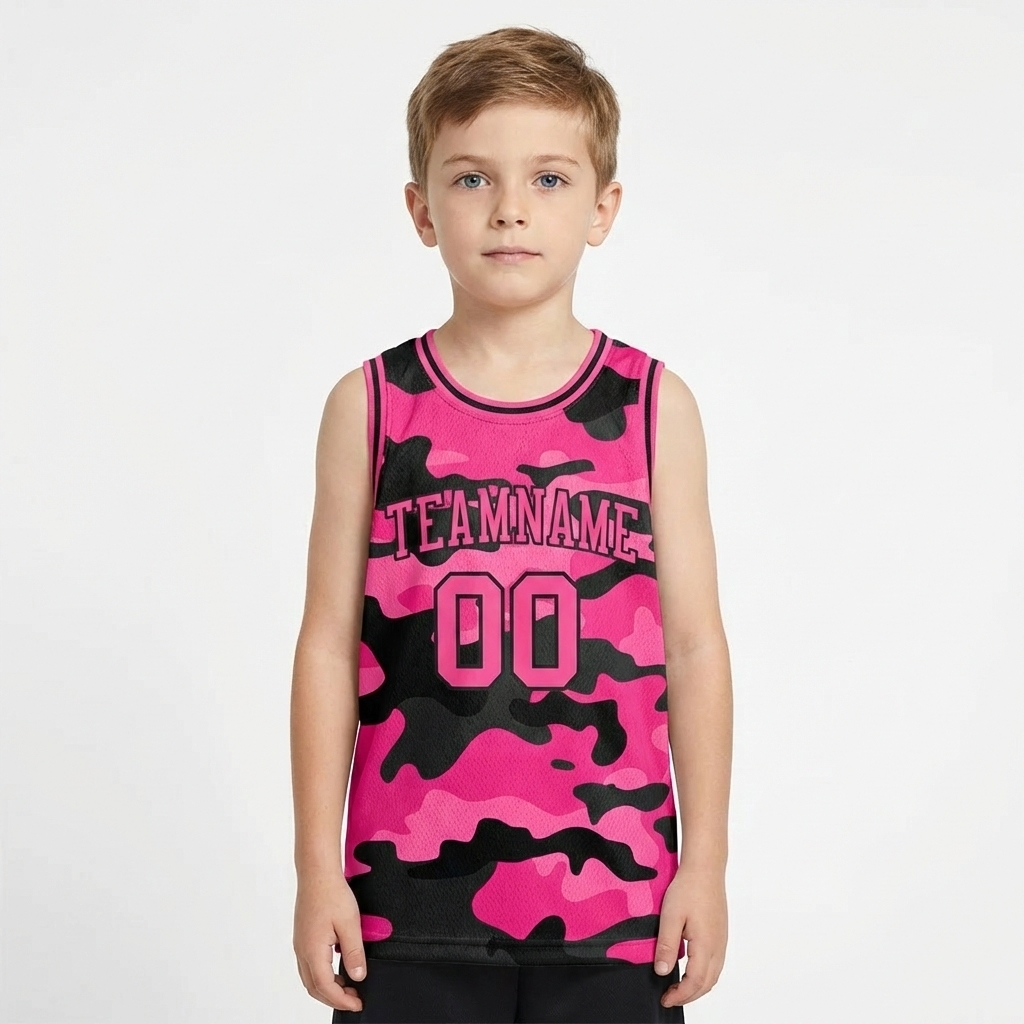 Custom Camo Pink & Black Salute To Service Basketball City Edition Jersey
