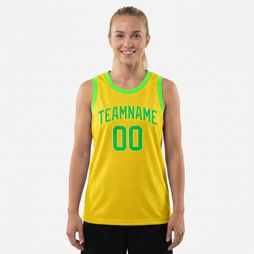Custom Yellow & Green Basketball City Edition Jersey