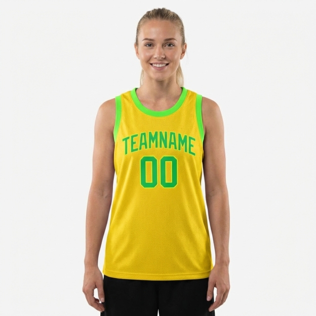 Custom Yellow & Green Basketball City Edition Jersey