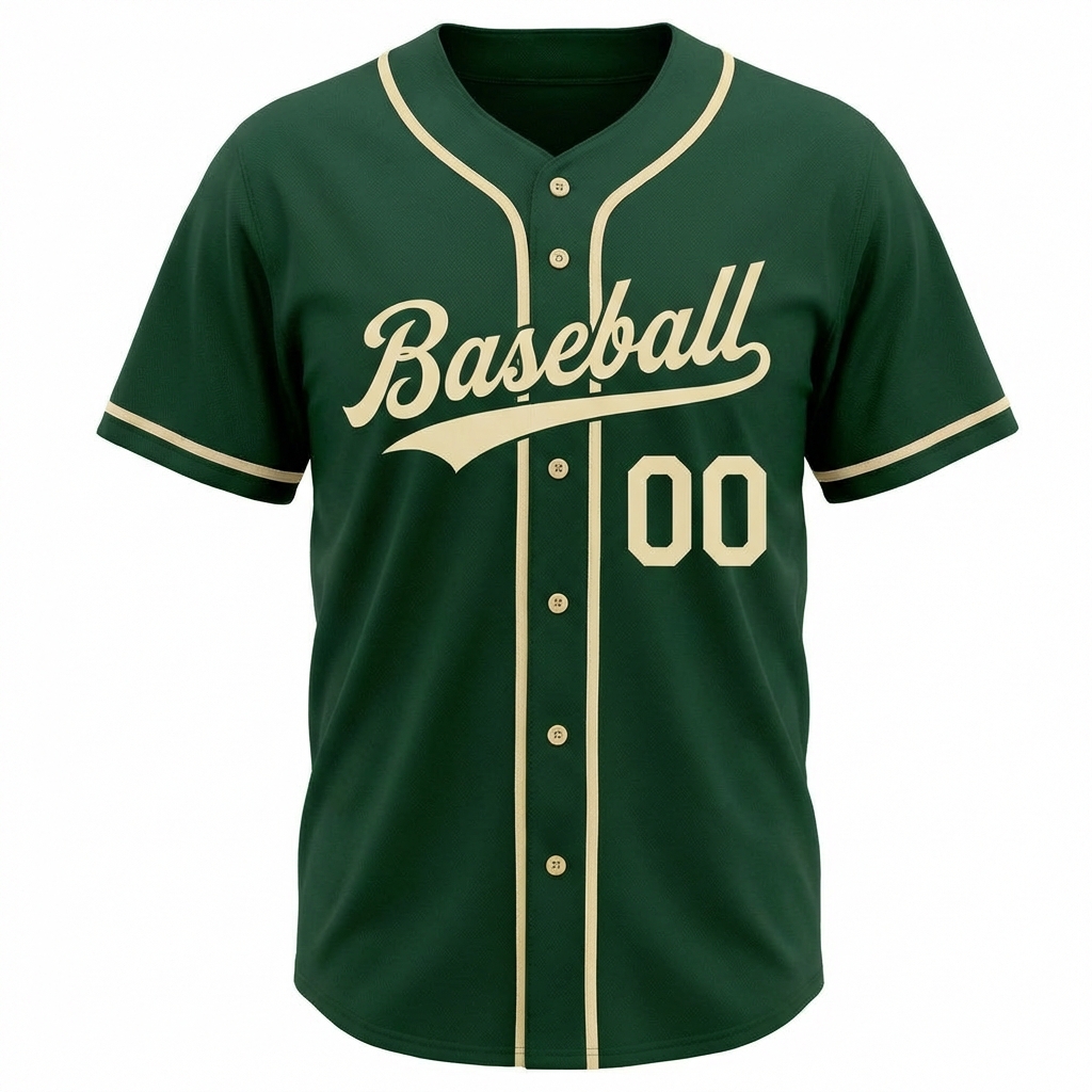 Custom Green & Cream Baseball Jersey