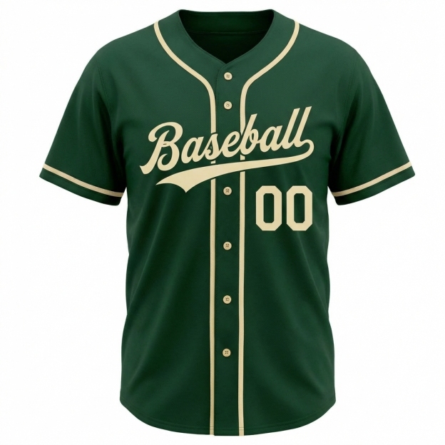 Custom Green & Cream Baseball Jersey
