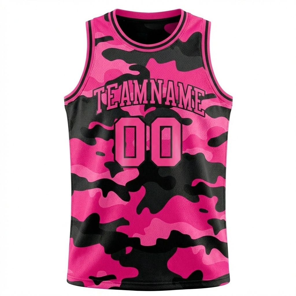 Custom Camo Pink & Black Salute To Service Basketball City Edition Jersey