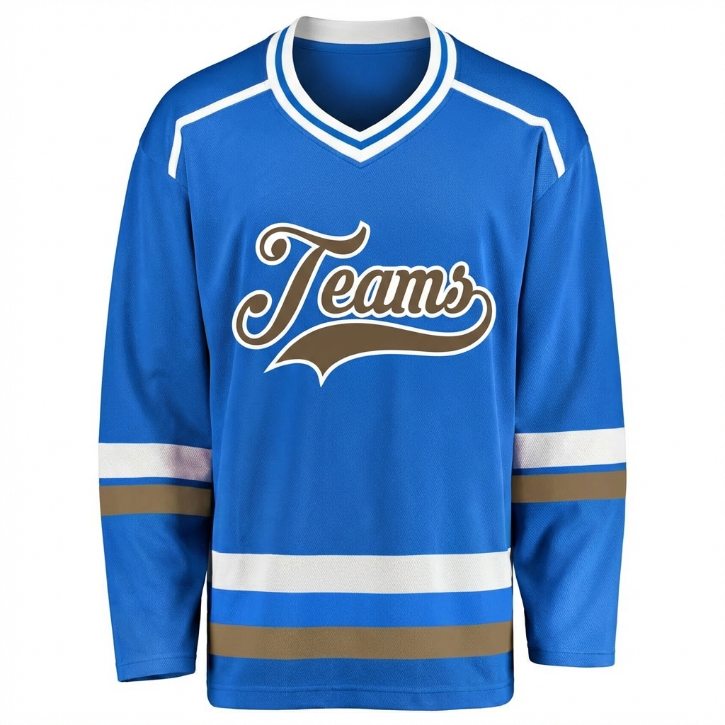 Custom Blue & Grey/White Hockey Jersey
