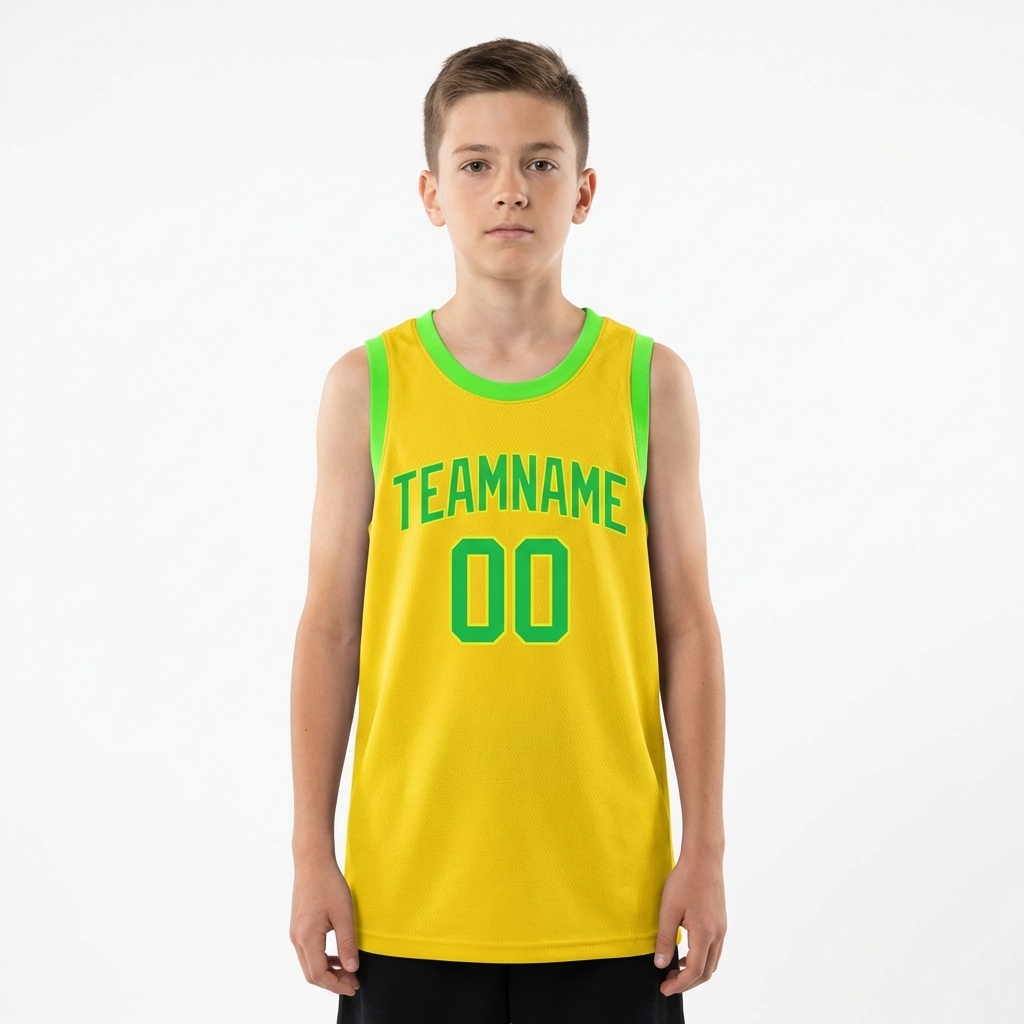 Custom Yellow & Green Basketball City Edition Jersey