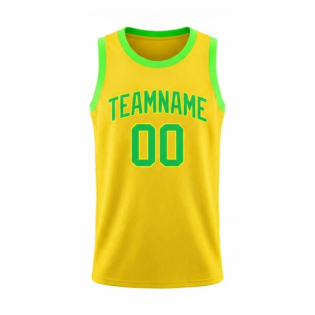 Custom Yellow & Green Basketball City Edition Jersey