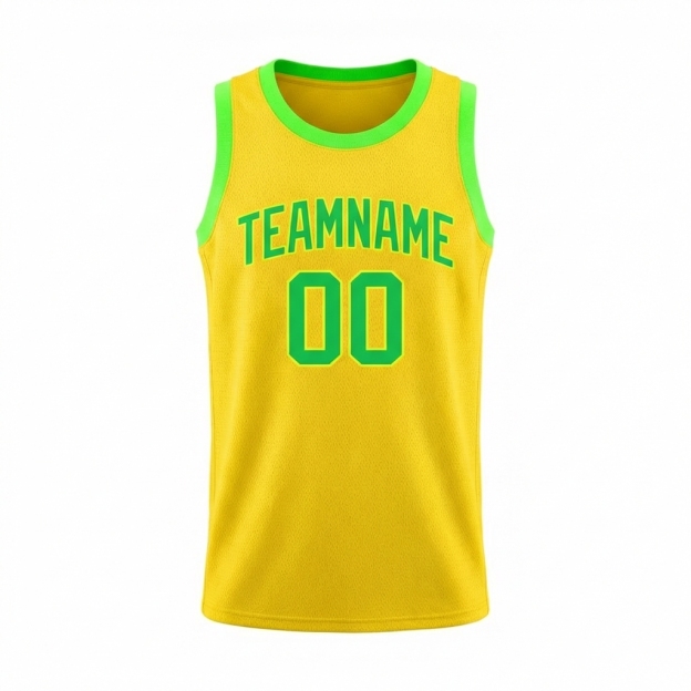 Custom Yellow & Green Basketball City Edition Jersey