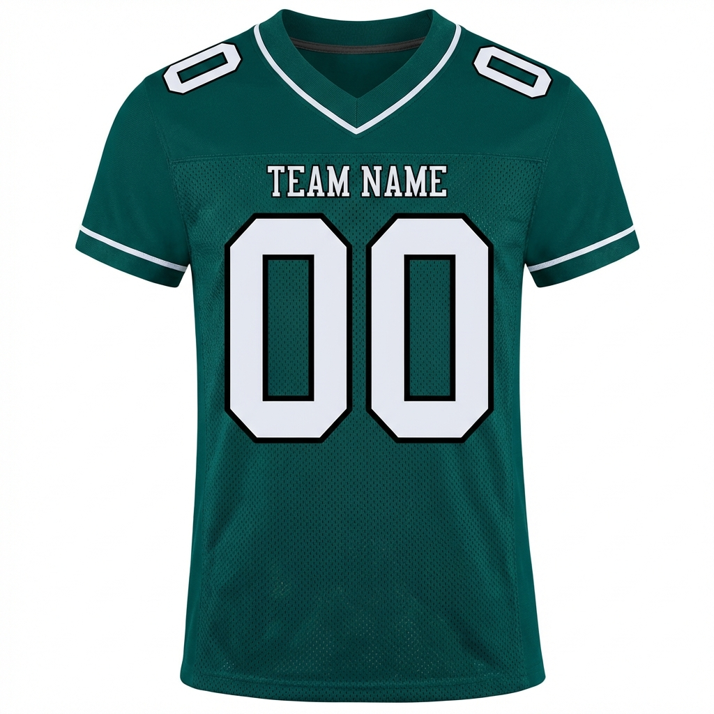 Custom Midnight Green & White/Black Football Jersey