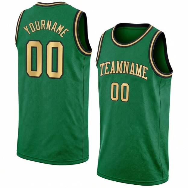 Custom Kelly Green & Gold/Black Basketball City Edition Jersey