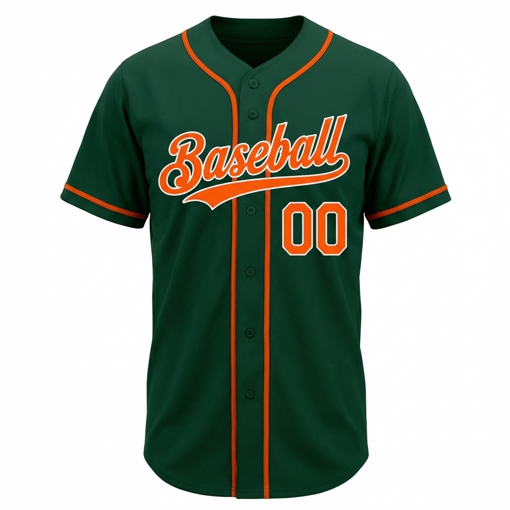 Custom Green & Orange/White Baseball Jersey