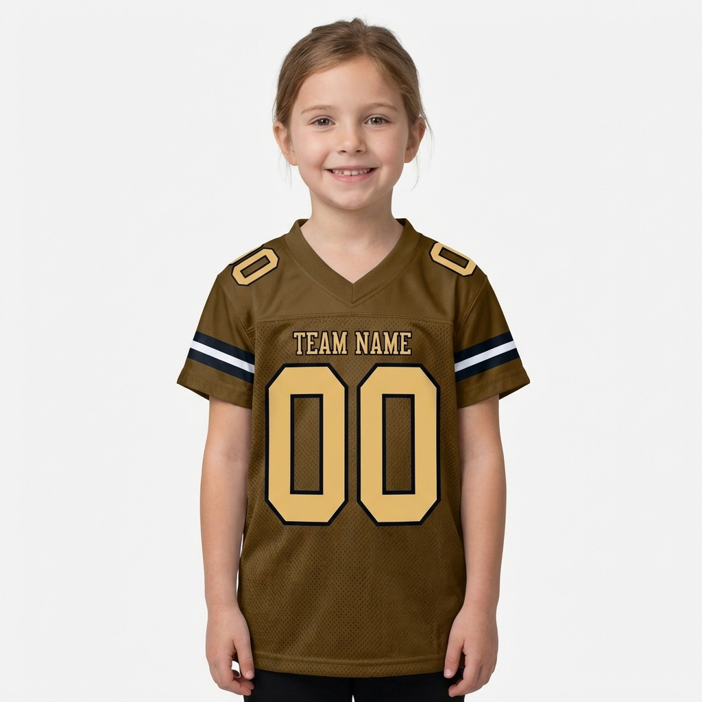 Custom Brown & Yellow/Black Football Jersey