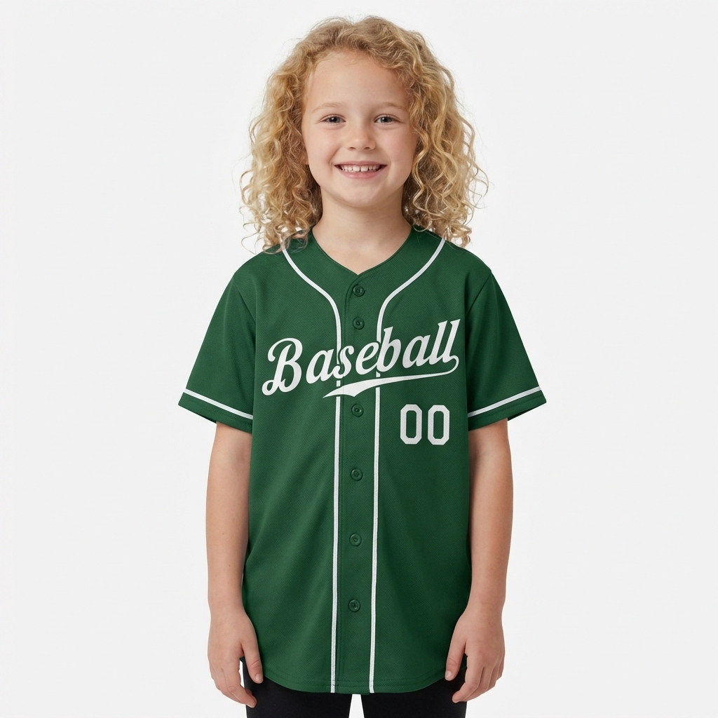 Custom Green & White Baseball Jersey