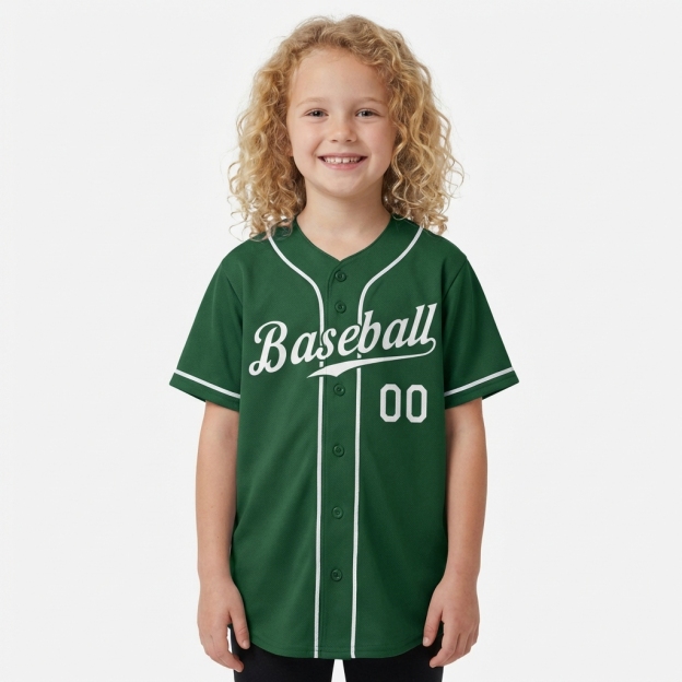 Custom Green & White Baseball Jersey