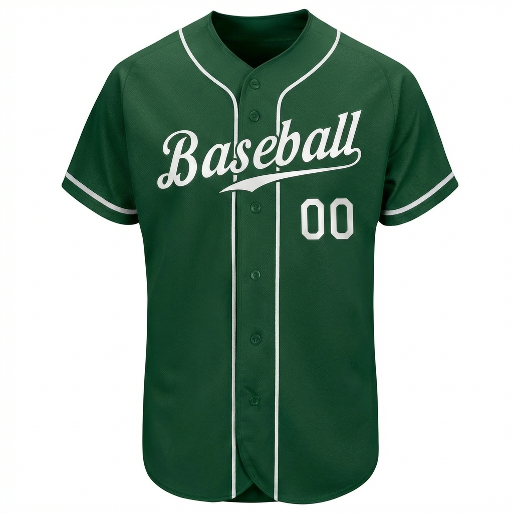 Custom Green & White Baseball Jersey