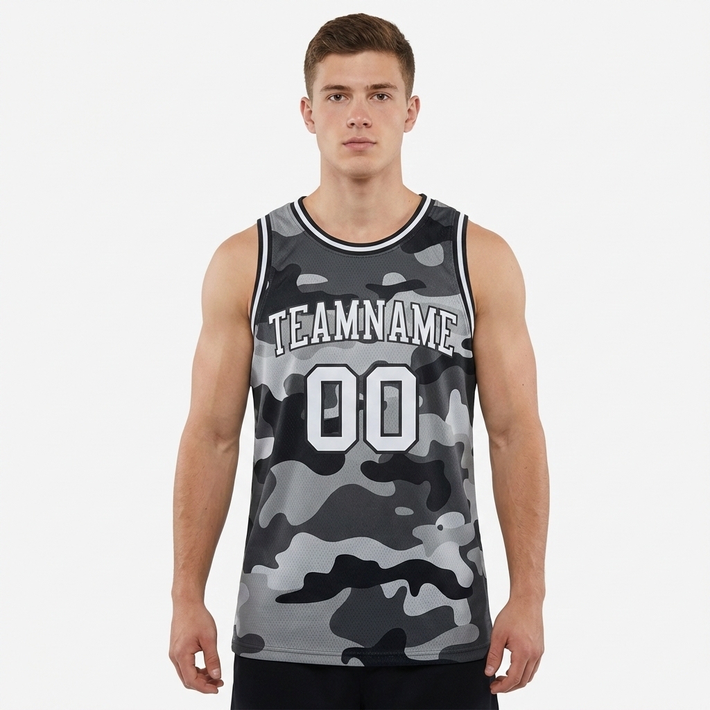 Custom Camo White & Black Salute To Service Basketball City Edition Jersey