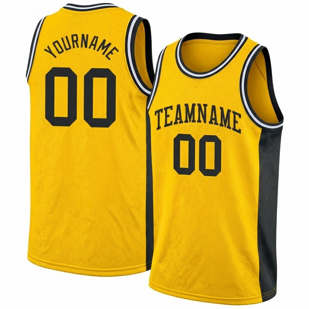 Custom Yellow & Black/White Basketball City Edition Jersey