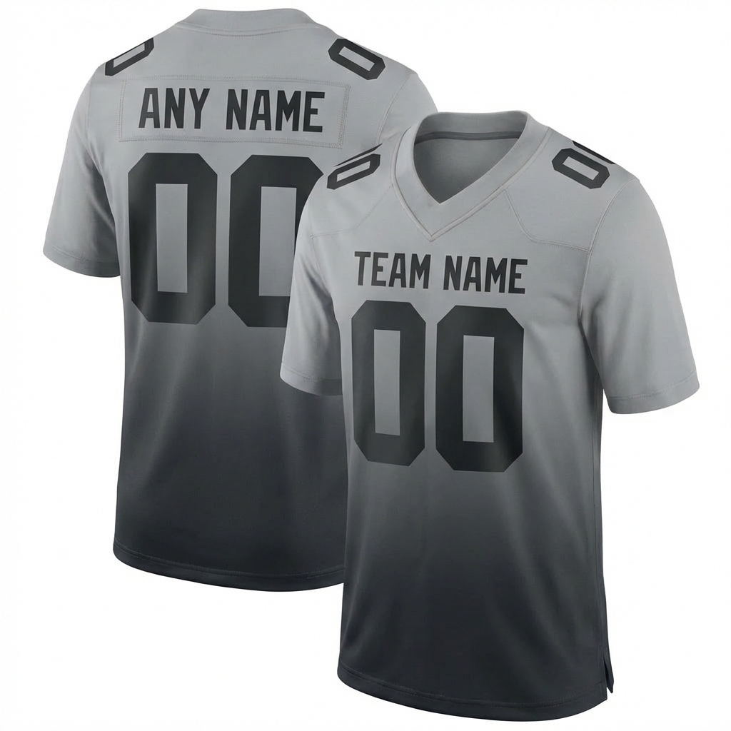 Custom Grey Fade Fashion Football Jersey