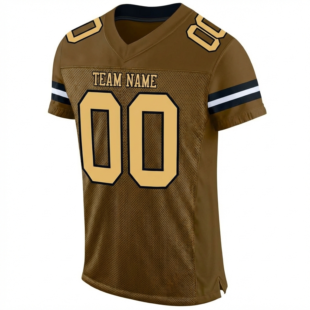 Custom Brown & Yellow/Black Football Jersey