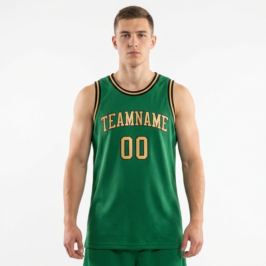 Custom Kelly Green & Gold/Black Basketball City Edition Jersey