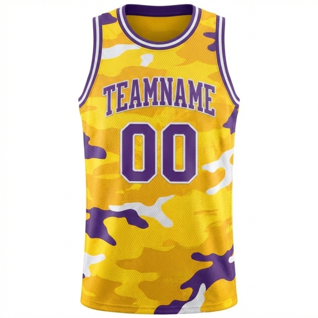 Custom Camo Purple & White Salute To Service Basketball City Edition Jersey