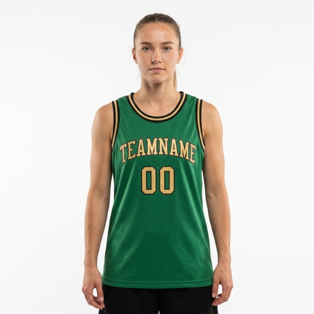 Custom Kelly Green & Gold/Black Basketball City Edition Jersey