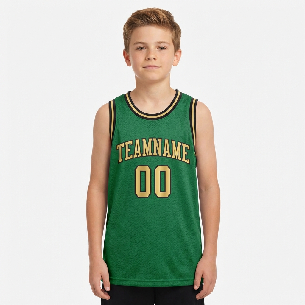 Custom Kelly Green & Gold/Black Basketball City Edition Jersey